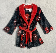 Spider-Man Kid s Robe, Marvel, Size 3T Red Black Fleece Belted Cozy Superhero