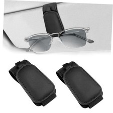 2 Pack Sunglass Holder for Car Visor, Magnetic, Easy to Hold Solid Black