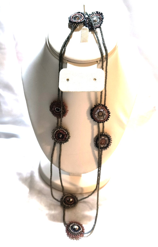 Women's Necklace Multicolor Acrylic Beads No Clasp Long 48" Rope Style