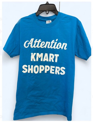 #ad #ad Vintage Attention Kmart Shoppers 100% Cotton Blue T Shirt Small Bats Mustaches $32.99