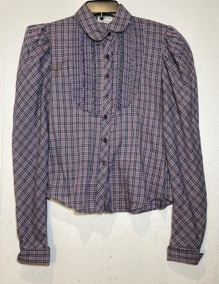 Top vintage Stitches by Marjorie de Martino Praire talla 11 cuadros cottagecore Foto 2 de 4