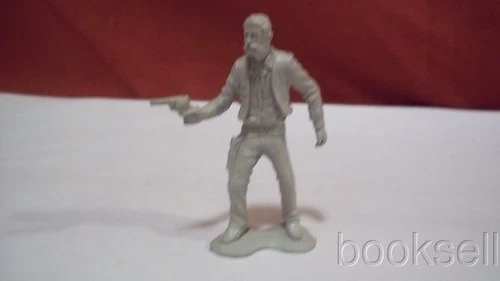 ORIGINAL 1960 MARX GUNSMOKE 54MM GRAY SP FRONTIER FIGURE HATLESS W/PISTOL DRAWN