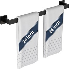 24" Bathroom Towel Bar, 24 Inch 24 inches x 2.16 x 3.34 inches, Black