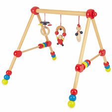 bieco Baby Holz Gym mit Spielbogen Spieltrapez Motorik Activity Center Spielzeug