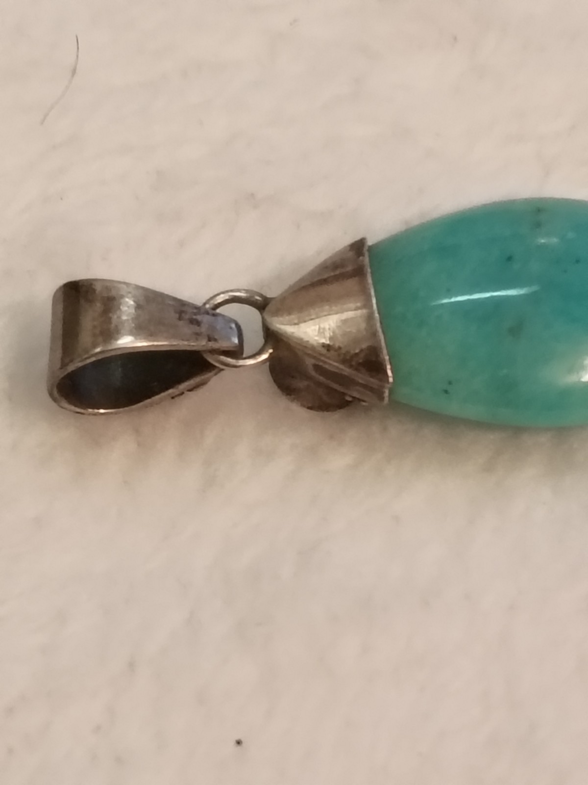 Handmade Turquoise Amazonite & Ruby Teardrop Pend… - image 4