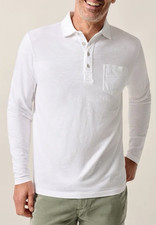 Johnnie-O Long Sleeve Original 4-Button Polo Coastal Wash Mens 2XL WHITE