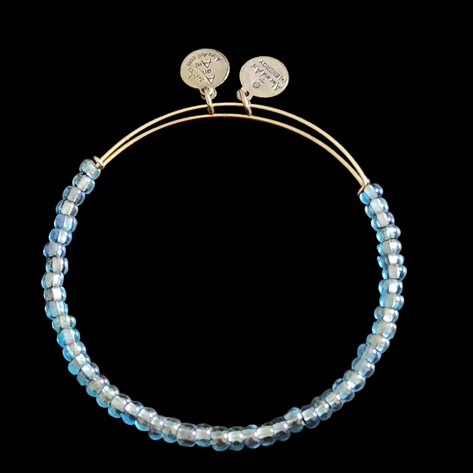 Alex and Ani蓝色玻璃串珠手镯手链 — 第 2/3 张图片