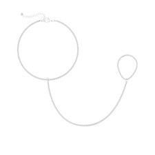 Sterling Silver Hand Chain Bracelet for Women Ring Bracelet Hand Chain Dainty...