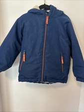 Mini Boden Blue Hooded Winter Jacket Size 2-3 Years Great Condition
