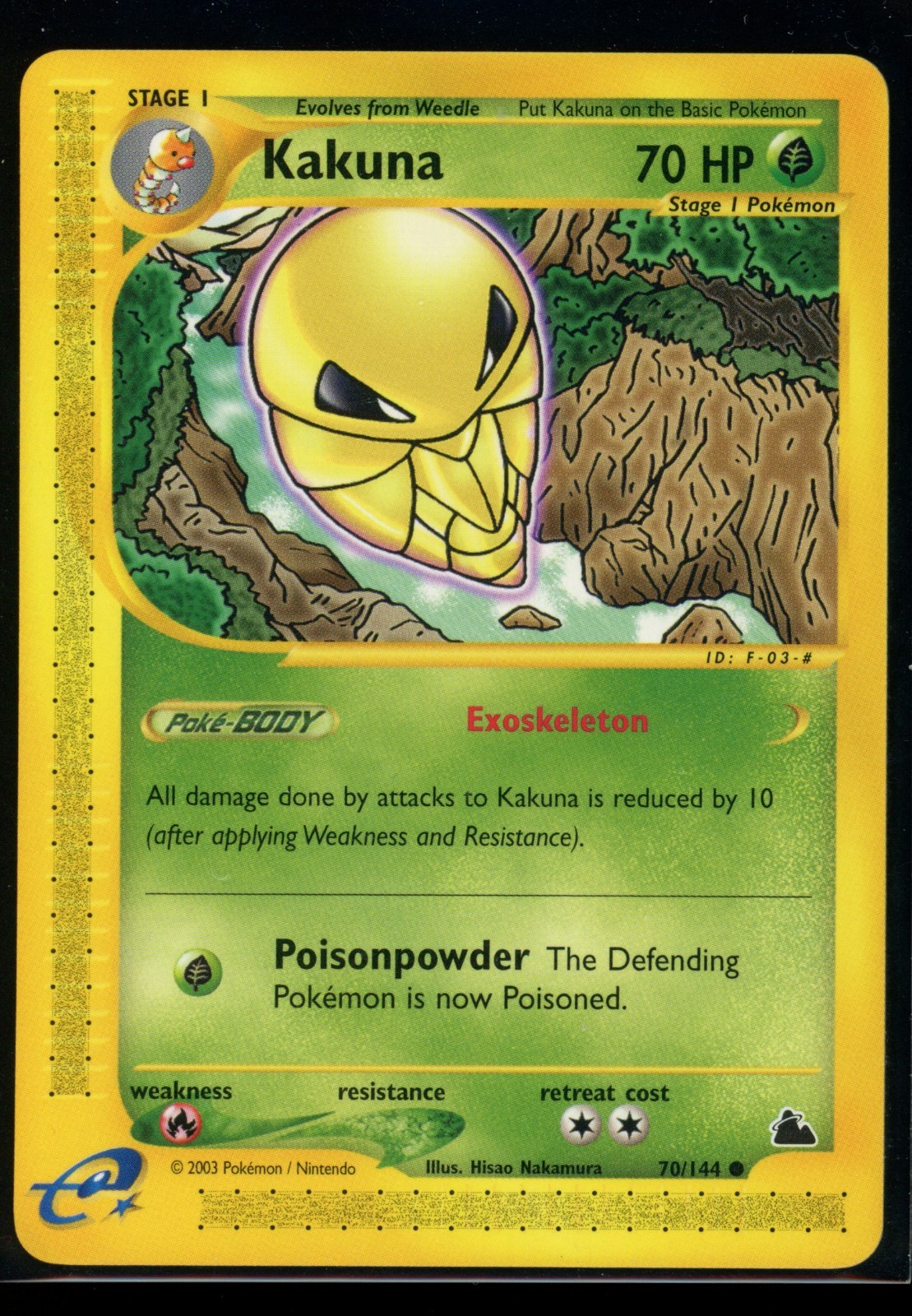 2003 Pokemon Skyridge Kakuna 70/144 Common Regular | NM/M