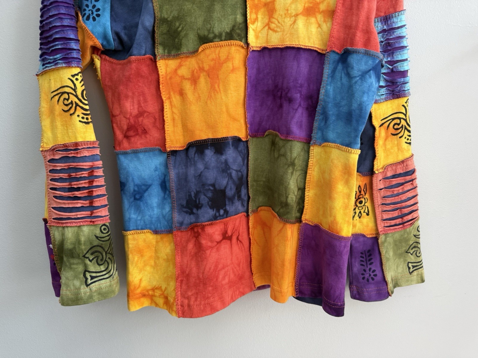 Rising International Full Zip Patchwork Hoodie Dy… - image 9