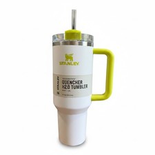 Stanley 40oz Quencher H2.0 FlowState Tumbler White Electric Yellow New