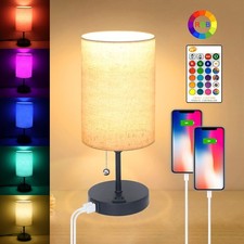 Lamps for Bedrooms Nightstand Bedside Lamp with 2 USB Port and Outlet, 3-Way ...