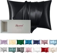 Organic Silk Pillowcase for Hair and Skin Made in USA, Natural Mulberry Silk