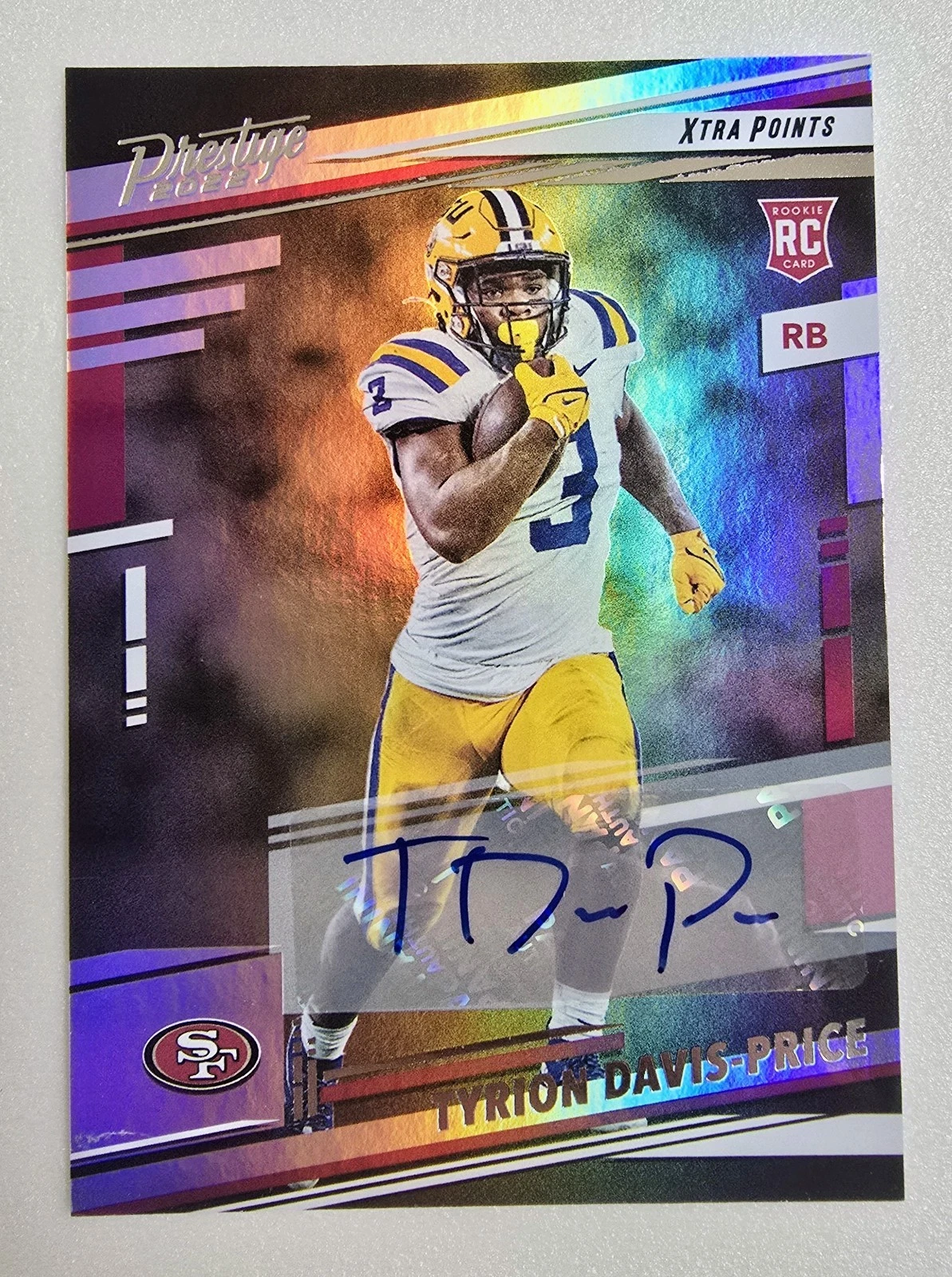 Tyrion Davis-Price Panini Prestige #393 Blue Xtra Points Premium-Signature
