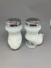 Degenhart Opalescent Milk Glass Bird Salt And Pepper Set Vintage No Mark