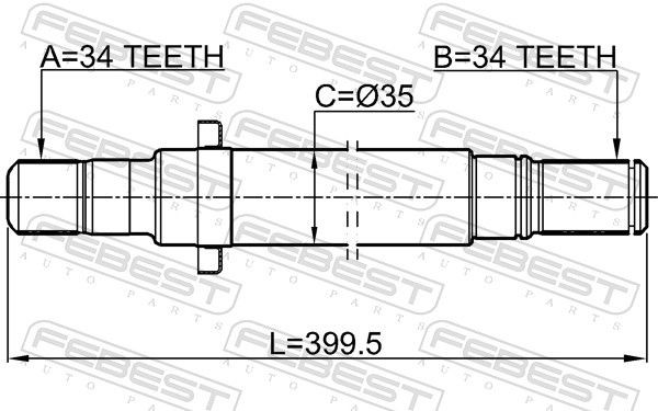 Febest Wellendichtring, Antriebswelle 95HBY-35560811L FüR Honda-image