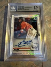 2020 Bowman Mega Box Prospect Refractors Luis Matos Auto BGS 9.5