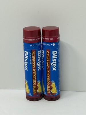 2 New Blistex Raspberry Lemonade Blast Lip Balm - Moisturizes Dry Lips