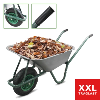 Schiebkarre Schubkarre Schubkarren Gartenschubkarre 100L 250kg Dunkelgrün Bituxx