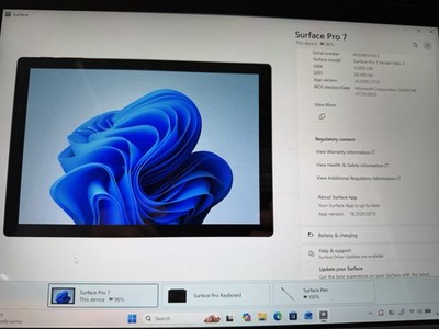 MICROSOFT SURFACE PRO 7 Tablet w/ Intel Core i7-1065G7 1.30 GHZ + 16 GB + 256 GB