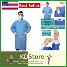Disposable Medical Dental Lab Coats 10 Pack Blue Small 45gsm SMS Fabric