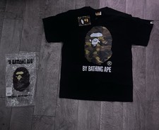 A Bathing Ape Men's Graphic T-Shirt Blue Camo, Crew Neck, Short Sleeve