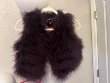 Forever 21 Purple Turkey Feather Crop Vest Sleeveless Party Glam Size S