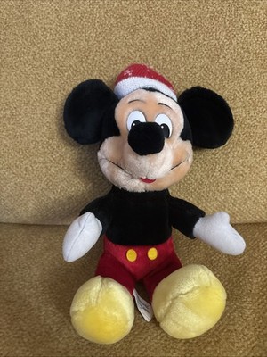 Walt Disney World Christmas Mickey Mouse Plush Doll Vintage 12 Disney Prod.