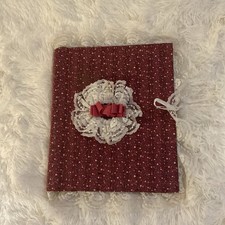 Vintage Handmade Photo Album 20 Page Floral W Bow Lace Trim