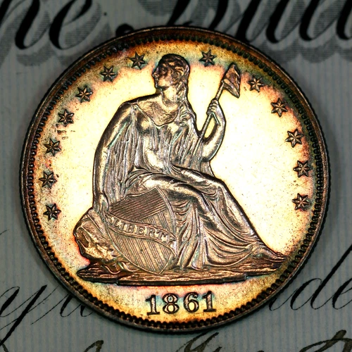 * 1861 CAMEO * PRISTINE++ GEM PROOF SEATED LIBERTY HALF-DOLLAR * FROM COLLECTION