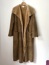 Nicole Farhi Full Length Genuine Sheepskin Overcoat in Camel Size 8