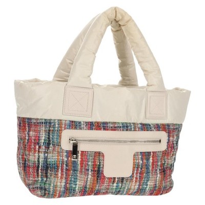 Chanel Coco Cocoon Reversible Tote Quilted Printed Nylon White Nylon Tote Bag