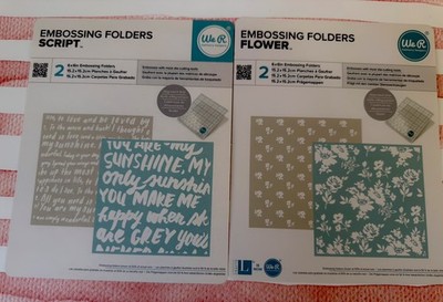 We R Memory Keepers Lot Of 4 Embossing Folders Flower & You Are My Sunshine 6x6