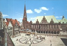 Alte AK Bremen Deutschland Marktplatz Rathaus U.L. Frauenkirche Straßenbahn