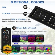 AQQA 26W LED Aquarium Light 24-32" Tank Full Spectrum 9 Color Timer