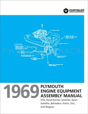 Manuel D’Assemblage De Moteur Plymouth 1969 GTX Roadrunner Belvedere Satellite - Photo 1/4