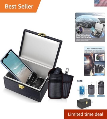 Elegant Faraday Box & Carbon Fiber Pouches - Ultimate Keyless Entry Protection