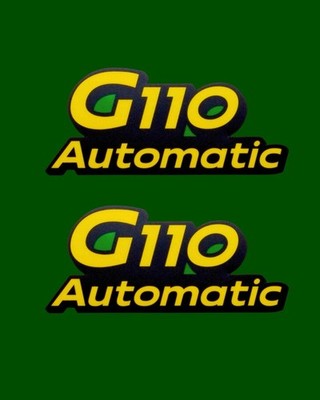 TWO G110 Automatic John Deere Hood Decals Replacement Laminated Aftermarket