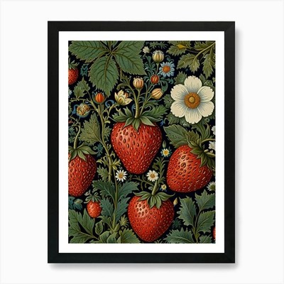 William Morris Strawberries And Dai Gerahmtes Wandbild Poster Leinwanddruck Bild
