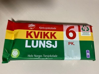 Kvikk Lunsj chocolate bars from Freia Norway