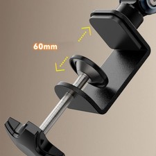 Portable Laptop Tablet Arm Clip Stand 360 Rotating Adjustable Desk Mount