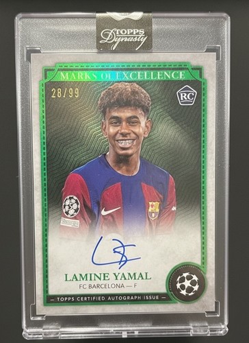 2024 Topps Dynasty Marks Of Excellence Lamine Yamal Green Auto /99 PERFECT!