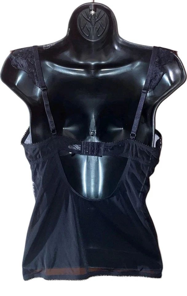 Y2k 90s Black Lace Babydoll Boho Fairy Grunge Goth Witchy Cami Tank Top Sz XL - Image 2 of 4