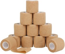 12 Pack Self Adherent Cohesive Wrap Bandages 2 Inches X 5 Yards,First Aid Tape,