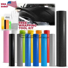 4D Carbon Fiber Glossy Car Auto Vinyl Wrap Decal Sticker Bubble Free Sheet Film