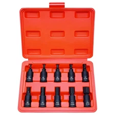 HEX Bit Socket Set, Premium Cr-Mo Steel | 10-Piece Metric 3mm - 14mm Set | 3/...