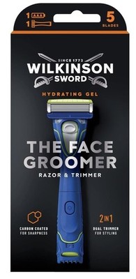 Wilkinson Sword The Face Groomer 2-in-1 Rasierer & Trimmer | Präzisionsrasur & Trimmen