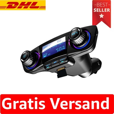 Kristallklarer Bluetooth FM Transmitter mit LCD-Display und Spannungsanzeige
