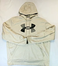 Under Armour Hoodie Loose Fleece White Athletic Performance Mens Sz XL